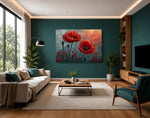Klaprozen Canvas Schilderij 100x75 cm