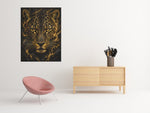Gouden Luipaard Canvas Schilderij 75x100 cm