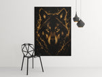Gouden Wolf Canvas Schilderijen 75x100 cm