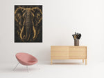 Gouden Olifant Canvas Schilderij 75x100 cm