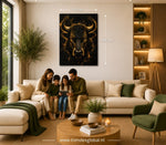 Gouden Stier Canvas Schilderij 75x100 cm