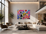 Graffiti Love is The Answer Canvas Schilderij 100x75 cm