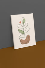 Line Art Plant Canvas Schilderij 75x100 cm