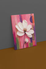 Witte Cosmosbloem Canvas Schilderij 75x100 cm