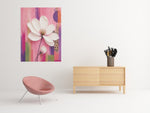 Witte Cosmosbloem Canvas Schilderij 75x100 cm