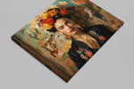 Canvas Schilderij 100x75 cm | Vrouw met Bloemenkroon
