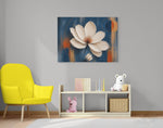 Witte Bloem Canvas Schilderij 100x75 cm