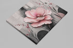 Roze Bloem Abstracte Canvas Schilderij 100x75 cm