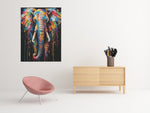 Kleurrijke Olifant Pop Art Canvas Schilderij 75x100 cm