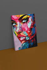 Vrouwengezicht Canvas Schilderij 75x100 cm