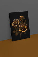 Gouden Rozen Canvas Schilderij 75x100 cm
