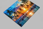 Zonsondergang Canvas Schilderij 100x75 cm