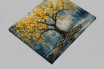 Gouden Bloesemboom Canvas Schilderij 100x75 cm