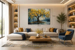 Gouden Bloesemboom Canvas Schilderij 100x75 cm