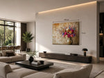 Bloemen in Vaas Canvas Schilderij 100x75 cm