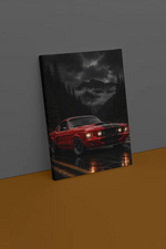 Rode Mustang Canvas Schilderij 75x100 cm