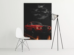 Rode Mustang Canvas Schilderij 75x100 cm