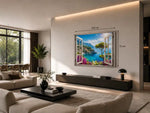Raam Uitzicht Amalfikust Canvas Schilderij 100x75 cm