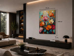 Kleurrijke Bloemen Canvas Schilderij 75x100 cm