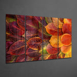 Autumn Leaves 4 Pieces Mega Glass Wall Art (150x92 cm)
