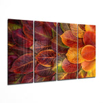 Autumn Leaves 4 Pieces Mega Glass Wall Art (150x92 cm)