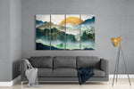 Japanese Sunset 4 Pieces Mega Glass Wall Art (150x92 cm)