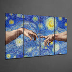 The Creation 4 Pieces Mega Glass Wall Art (150x92 cm)