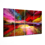 Colorful Clouds 4 Pieces Mega Glass Wall Art (150x92 cm)