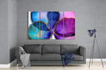 Flower Ink 4 Pieces Mega Glass Wall Art (150x92 cm)
