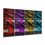 Stairs 4 Pieces Mega Glass Wall Art (150x92 cm)