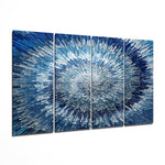 Blue Spiral 4 Pieces Mega Glass Wall Art (150x92 cm)