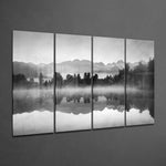 Foggy View 4 Pieces Mega Glass Wall Art (150x92 cm)