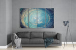 Turquoise 4 Pieces Mega Glass Wall Art (150x92 cm)