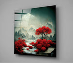 Red Forest Glass Wall Art || Designer Collection | Insigne Art Design
