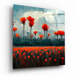 Vierkant Glasschilderij Poppy Glasschilderij | Designer collectie