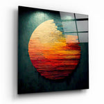 Vierkant Glasschilderij zon Glasschilderij | Designer collectie