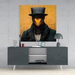 The Beak Behind the Masks Glass Wall Art || Designer Collection | Insigne Art Design
