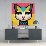 Ms. Cat Glass Wall Art || Designer Collection | Insigne Art Design