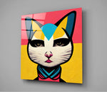 Ms. Cat Glass Wall Art || Designer Collection | Insigne Art Design