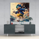 Surfing Duck Glass Wall Art || Designer Collection | Insigne Art Design