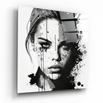 Vrouw – Vierkant Glasschilderij
