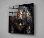 Proud Savanna Lion Glass Wall Art || Designer Collection