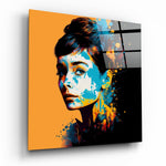 Vierkant Glasschilderij Pop Art Elegant Classic Starlet Glasschilderij