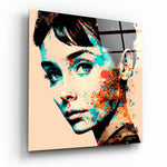 Vierkant Glasschilderij Pop Art Elegant Classic Starlet Glasschilderij