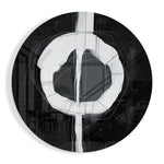 Zwart-witte Enso-cirkel – Rond Glasschilderij