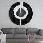 Zwart-witte Enso-cirkel – Rond Glasschilderij