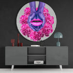 Roze kleurmix – Rond Glasschilderij