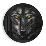 Wolf met gloeiende ogen – Rond Glasschilderij