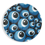 Blauw boze-oog kralenpatroon – Rond Glasschilderij