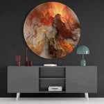 Lava – Rond Glasschilderij